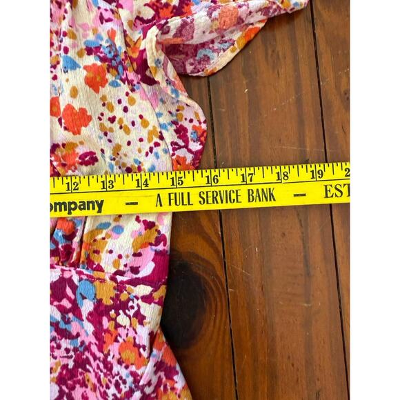 Anthropologie Flutter-Sleeve V-Neck Blouse Sz S Cottagecore Bohemian Prairie - Picture 14 of 14